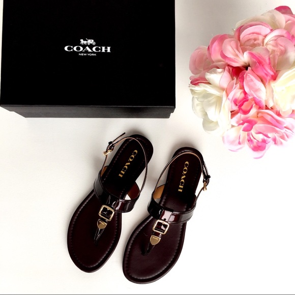 SALE New COACH Cassidy Leather Sandals - Picture 4 of 8